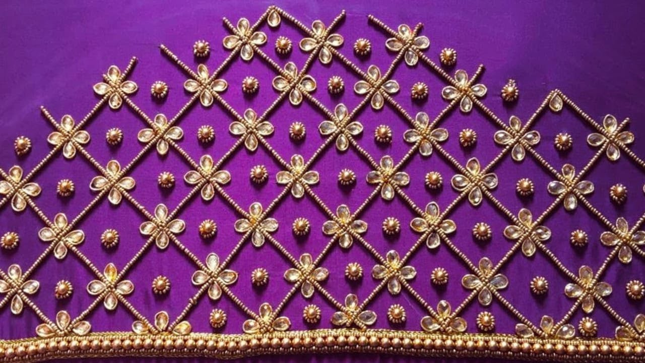 Aari / Maggam Work heavy beads and Zardosi Bridal blouse Sleeve Design