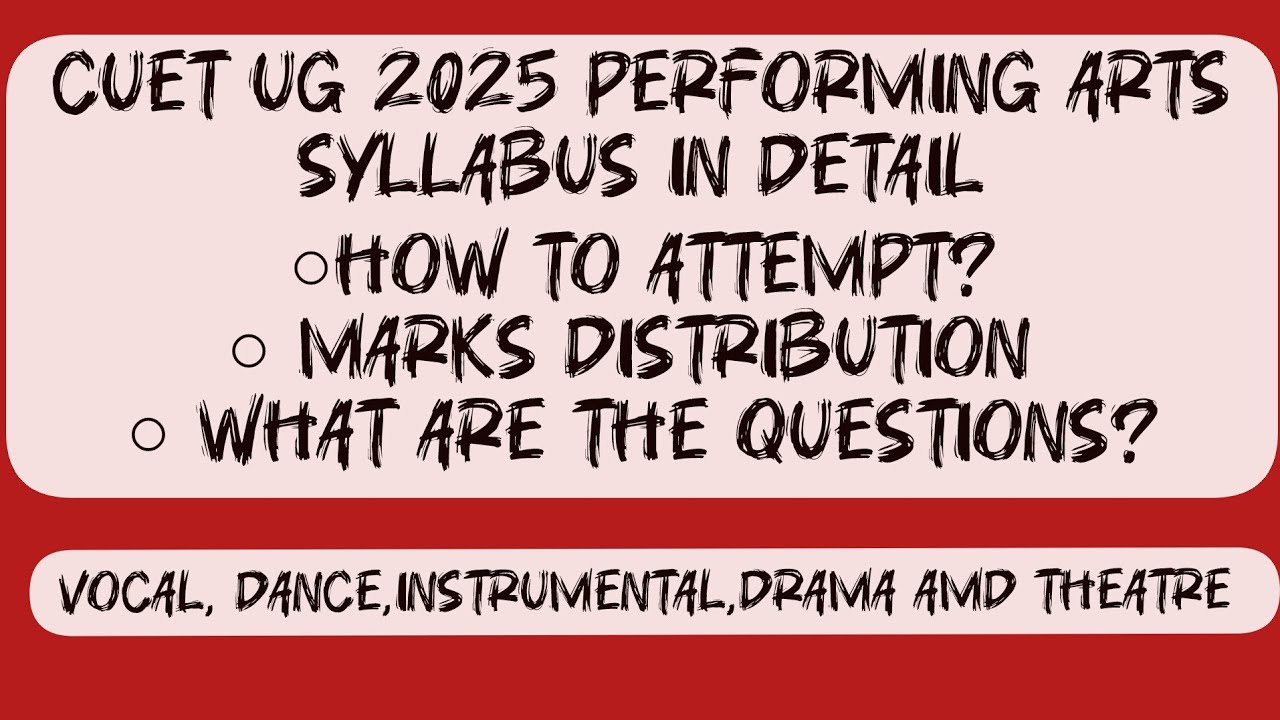 ✨️🔥CUET UG 2025 Performing Arts Syllabus | Exam Pattern, Marks & Question Types Explained! 📝🔥