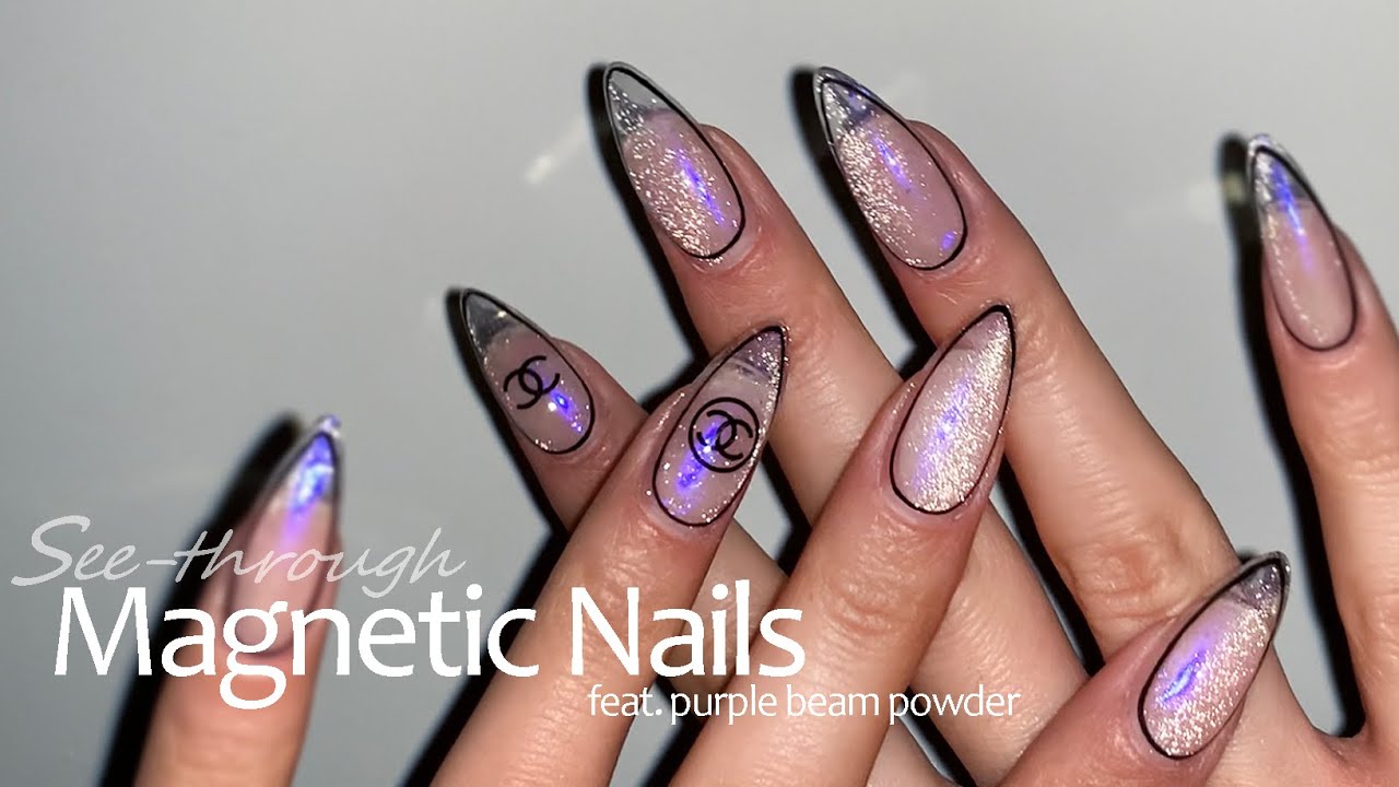 [셀프네일](ENG)자석젤의 놀라운 변신✨/See-through Magnetic Nails/nail/clear nail/자석네일/도깨비젤/라인네일/투명네일/힙한 네일