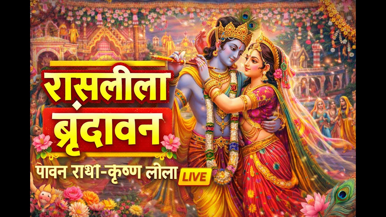 श्री राधा-कृष्ण रासलीला 🌸🪔 | वृंदावन की दिव्य लीला | भक्ति में डूब जाने वाला दृश्य ✨