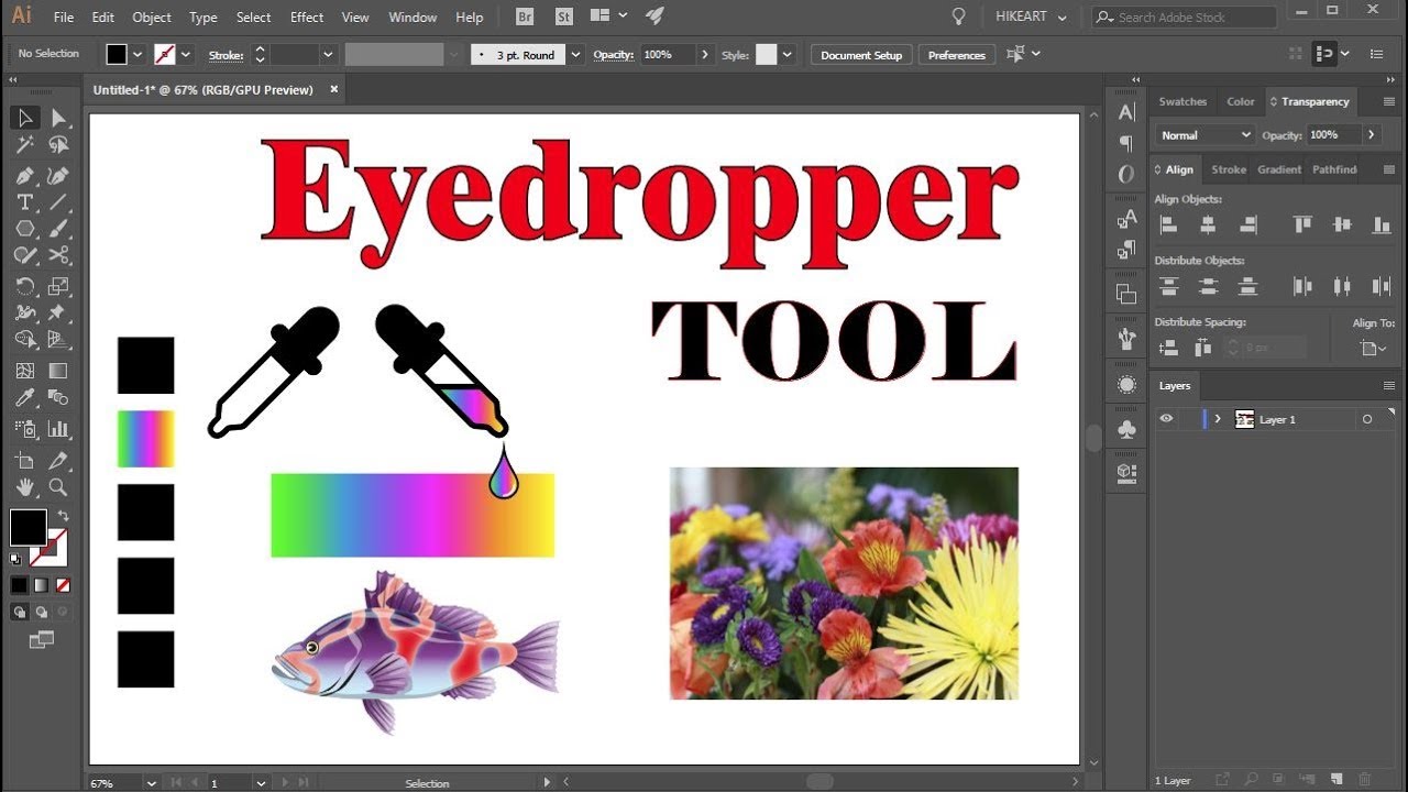 Как использовать инструмент &laquo;Пипетка&raquo; в Adobe Illustrator