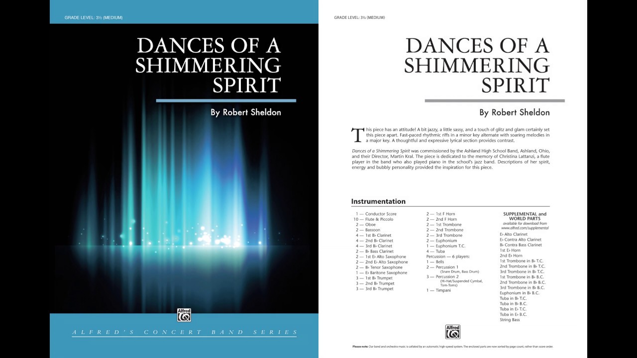 Dances of a Shimmering Spirit, by Robert Sheldon – Score & Sound