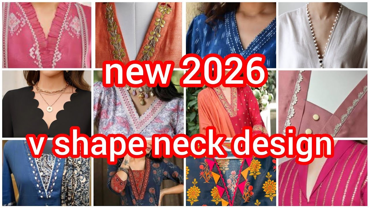 V shape neck design/New 2026 neck design for girls/stylish trendy neck design ideas for girls 