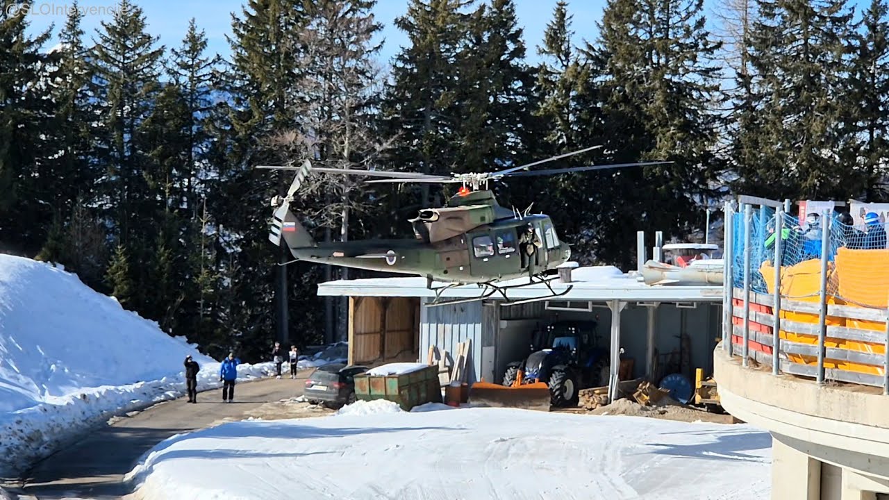 Vzlet helikopterja SV s posadko HNMP - nesreča na smučišču Krvavec