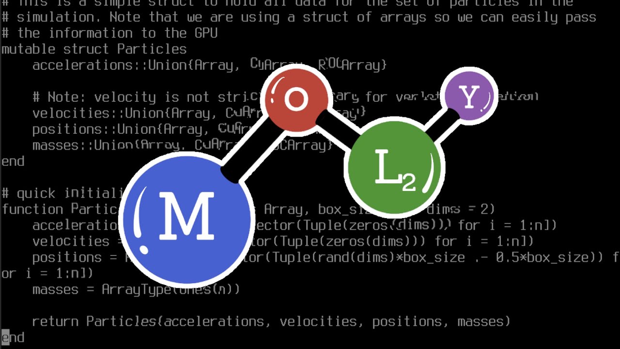 Molecular dynamics with Julia