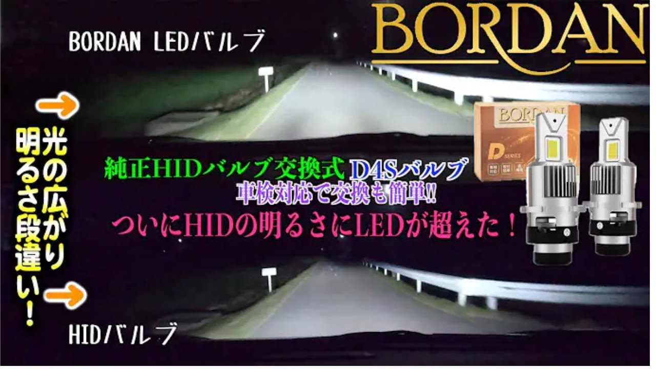 💡【放熱改良】BORDAN D4S LEDヘッドライト｜純正HIDサイズ再現＆爆光！車検対応・配線レスで簡単取付！