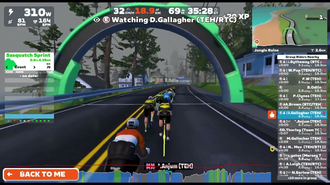 Zwift - The Endurance Hub's Sunday morning Hare & hounds race