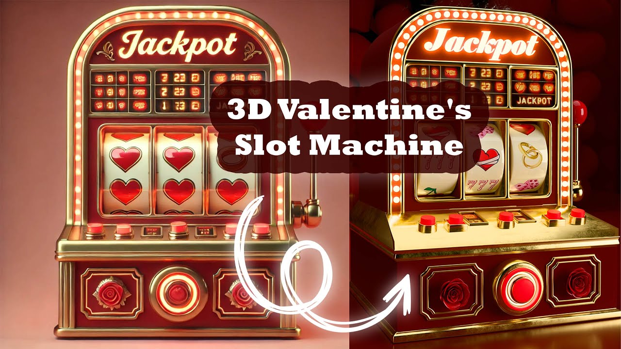 Blender 3D Valentine's Slot Machine - Timelapse