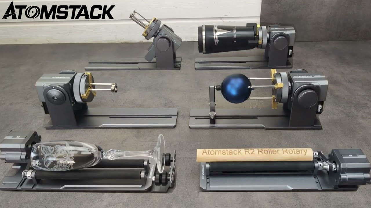 Incredible Atomstack  Maker R1 PRO Multi function Chuck and R2 Roller Rotary for Laser Engraver