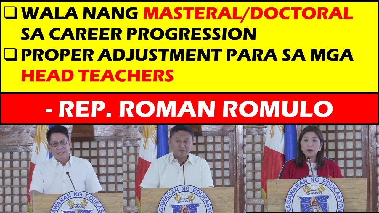 WALA NANG MASTERAL/DOCTORAL SA CAREER PROGRESSION(PROPER ADJUSTMENT for HEAD TEACHERS)@wildtvoreg