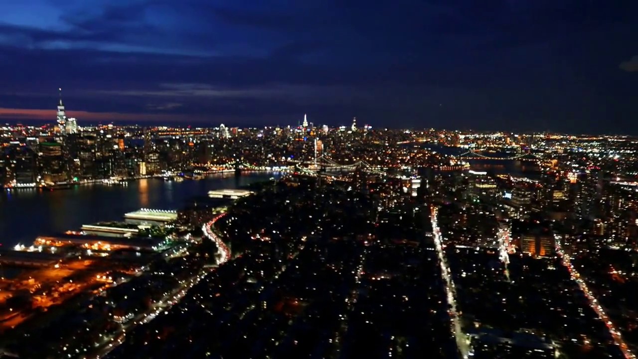 New York City: Brooklyn at Night (aerial)