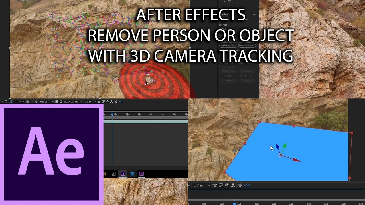 After Effects 2017 - How to remove unwanted people or objects in DRONE Footage