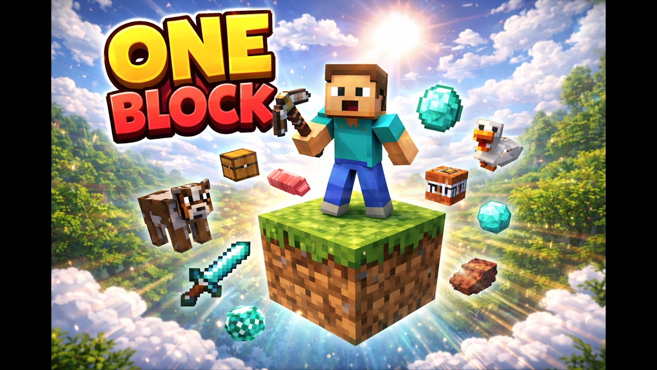 One block minecraft pocket edition😍
