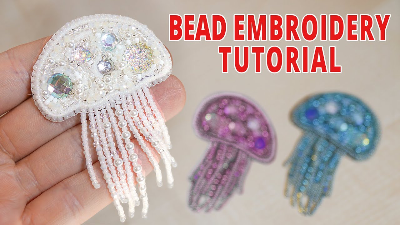 How To make a cute bead embroidery jellyfish - beginners tutorial
