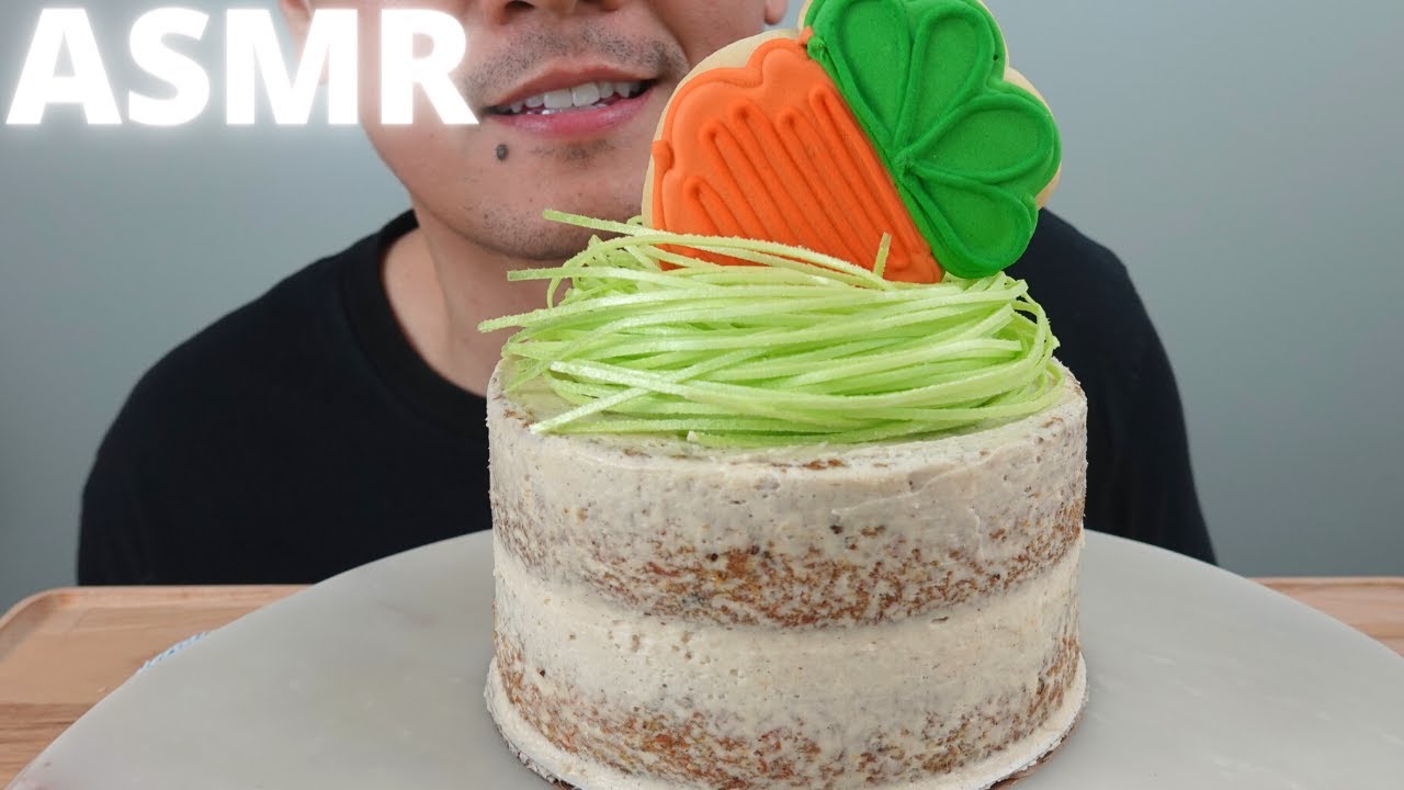 ASMR | Homemade Carrot Cake + Browned Butter Cream Cheese | The Hangry Mole