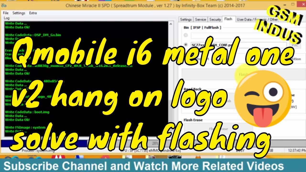 qmobile i6 metal one v2 hang on logo solve with flashing | gsm indus