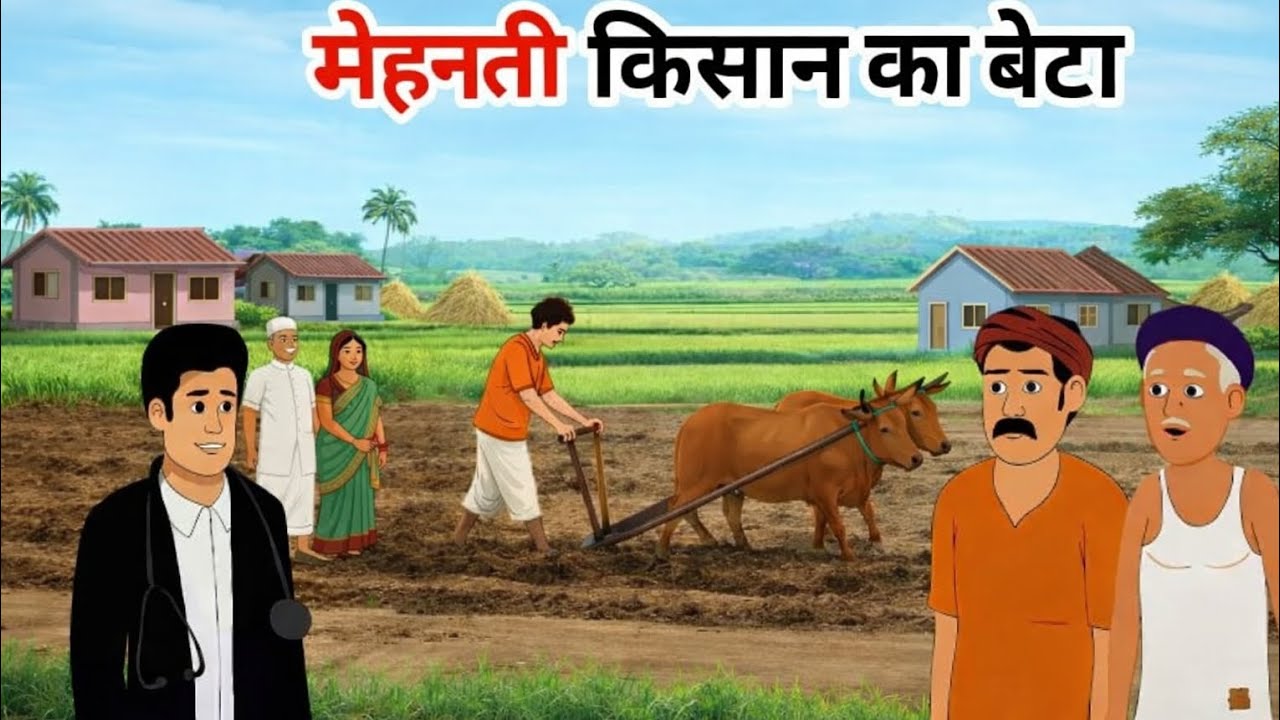 मेहनती किसान का बेटा || mehnati kisan ka beta moral story || kahani video #moralkahani 