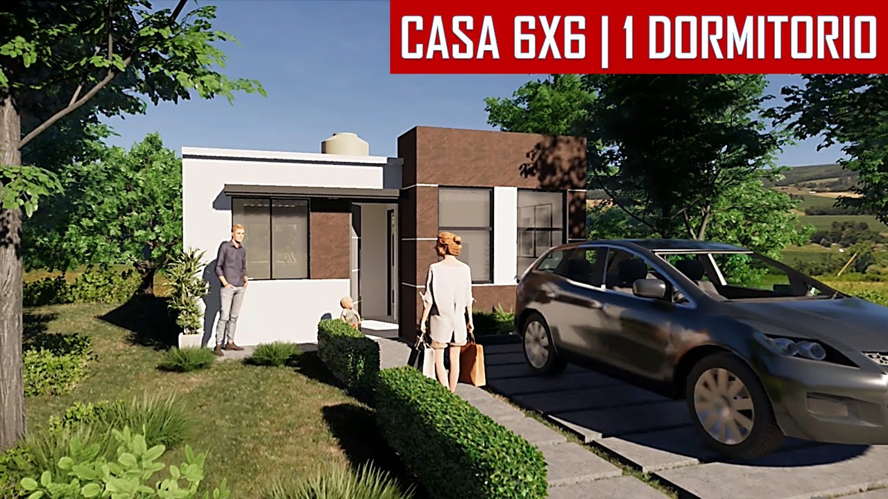 Casa de 6x6 metros 1 dormitorio / casa econ&oacute;mica / House 6x6 / rumah 6x6