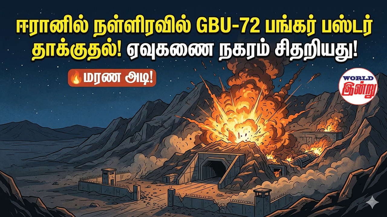 ஈரானில் நள்ளிரவில் GBU-72 பங்கர் பஸ்டர் தாக்குதல்! ஏவுகணை நகரம் சிதறியது! | World Indru | World News