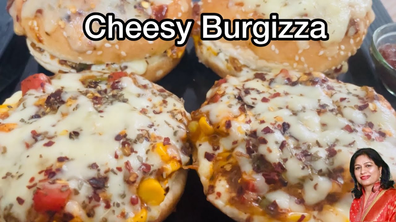 Burger Pizza Recipe | Cheesy Burgizza | Street Style Fusion at Home