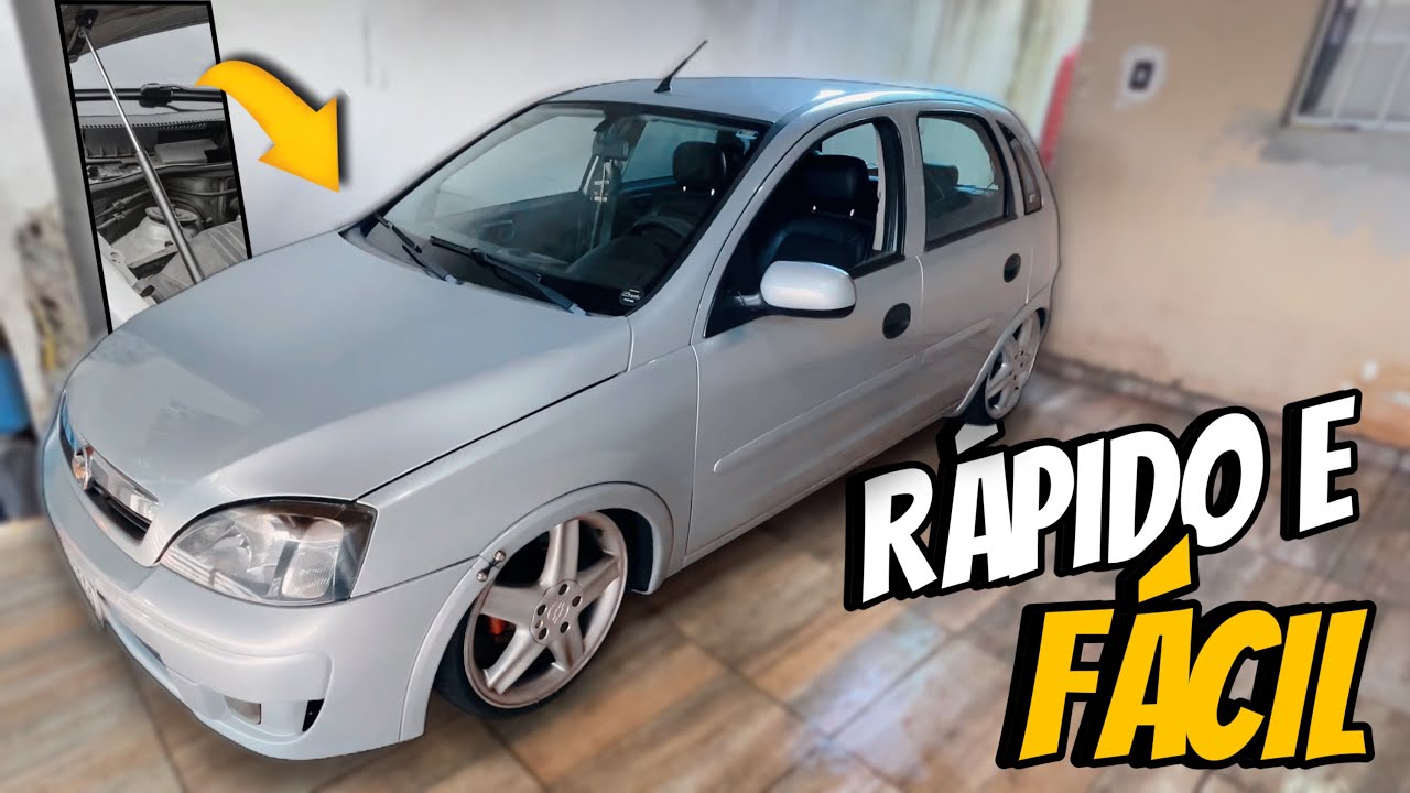 INSTALEI AMORTECEDOR DE CAPO NO CORSA REBAIXADO RÁPIDO E FÁCIL
