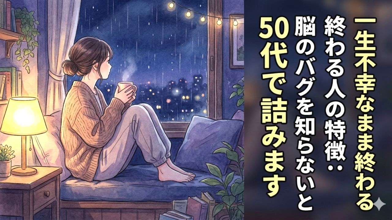 「一生不幸なまま終わる人の特徴：脳のバグを知らないと50代で詰みます」