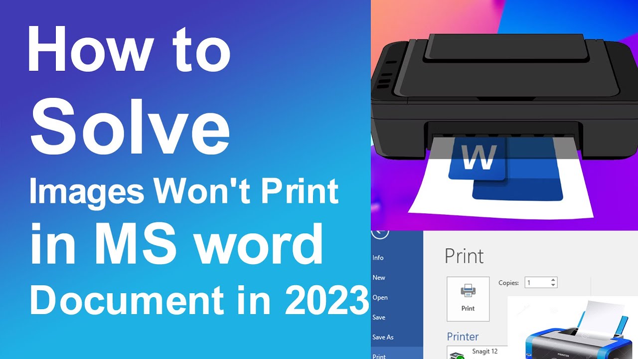 How to solve Images Won't Print in MS word document