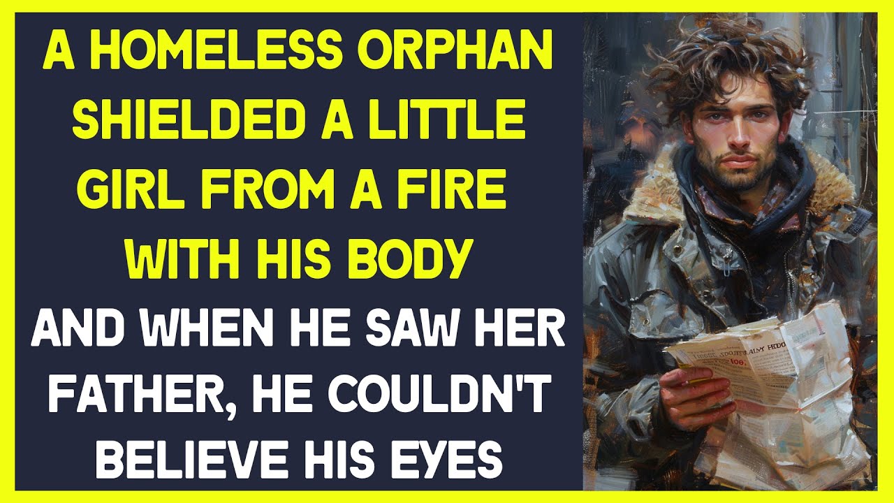 Homeless man shielded little girl from a fire with his body. When he saw her father, he was shocked