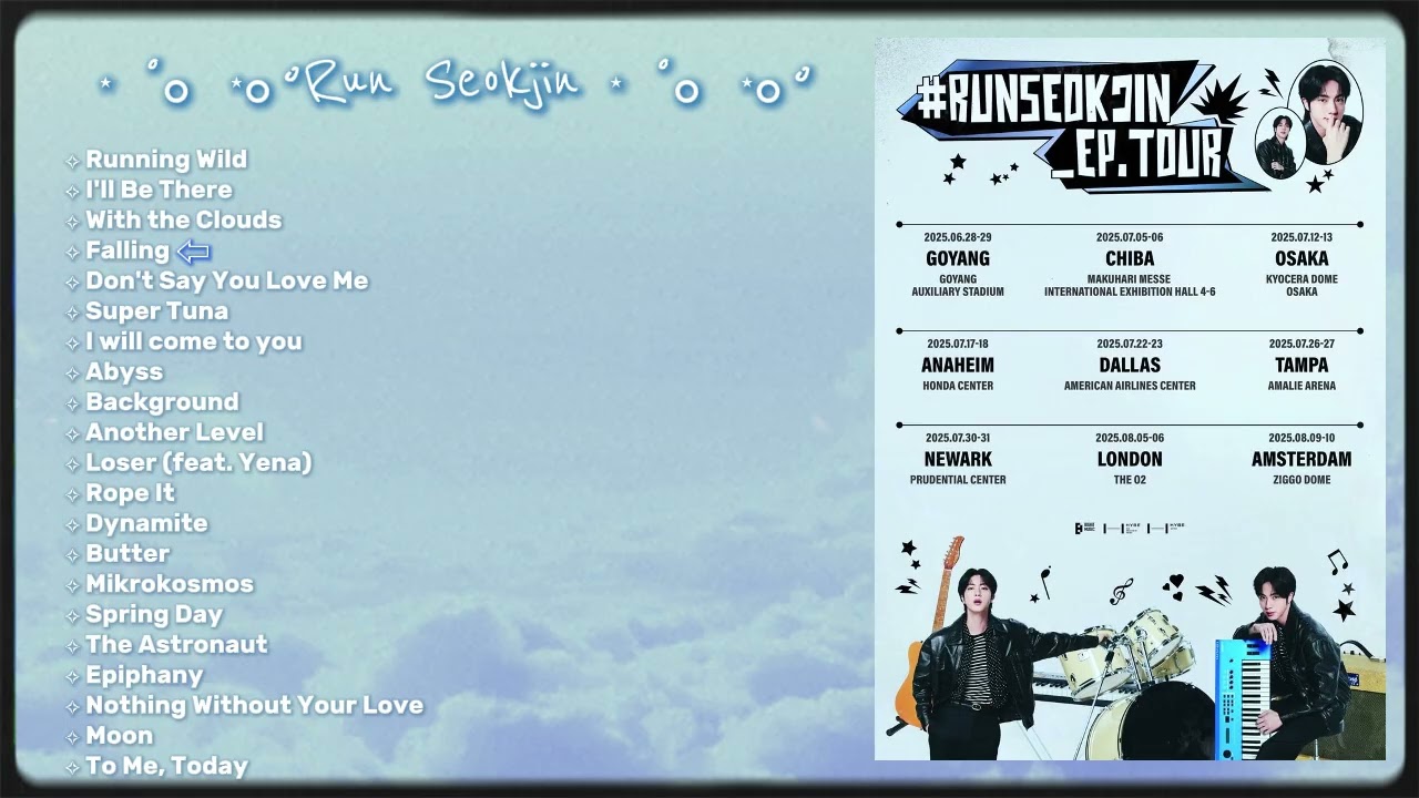 BTS - Run Seokjin _EP. Tour SETLIST | - Playlist -