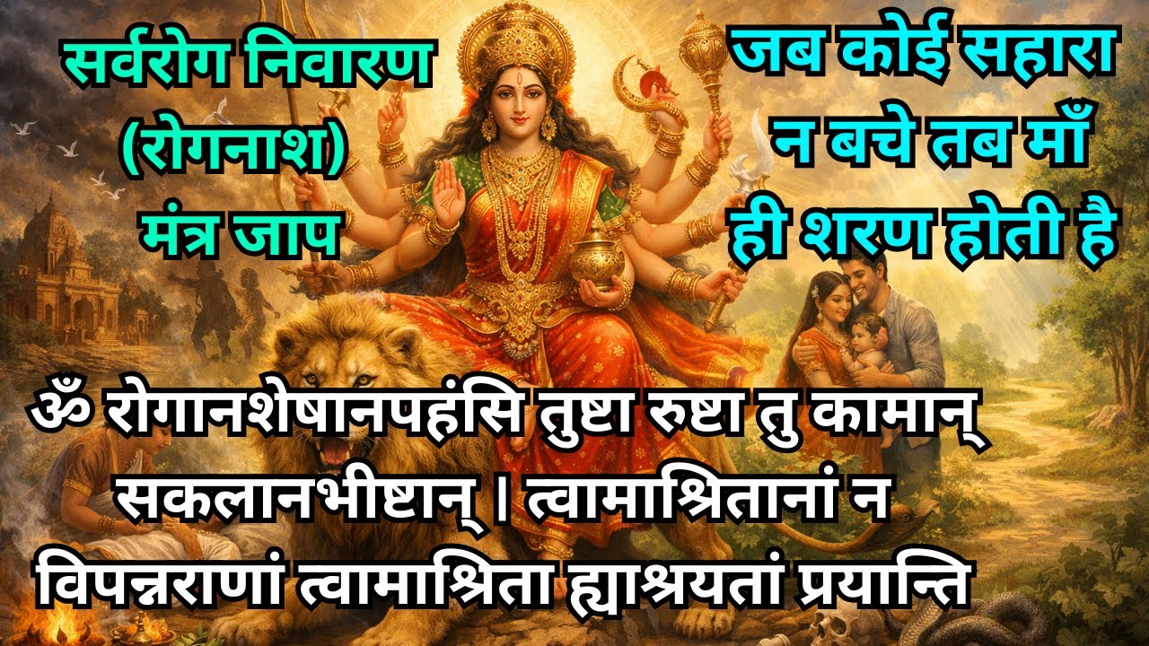“रोगनाशक महामंत्र | देवी कृपा से रोग मुक्ति, भय नाश और संपूर्ण कल्याण | शक्तिशाली दुर्गा आराधना”
