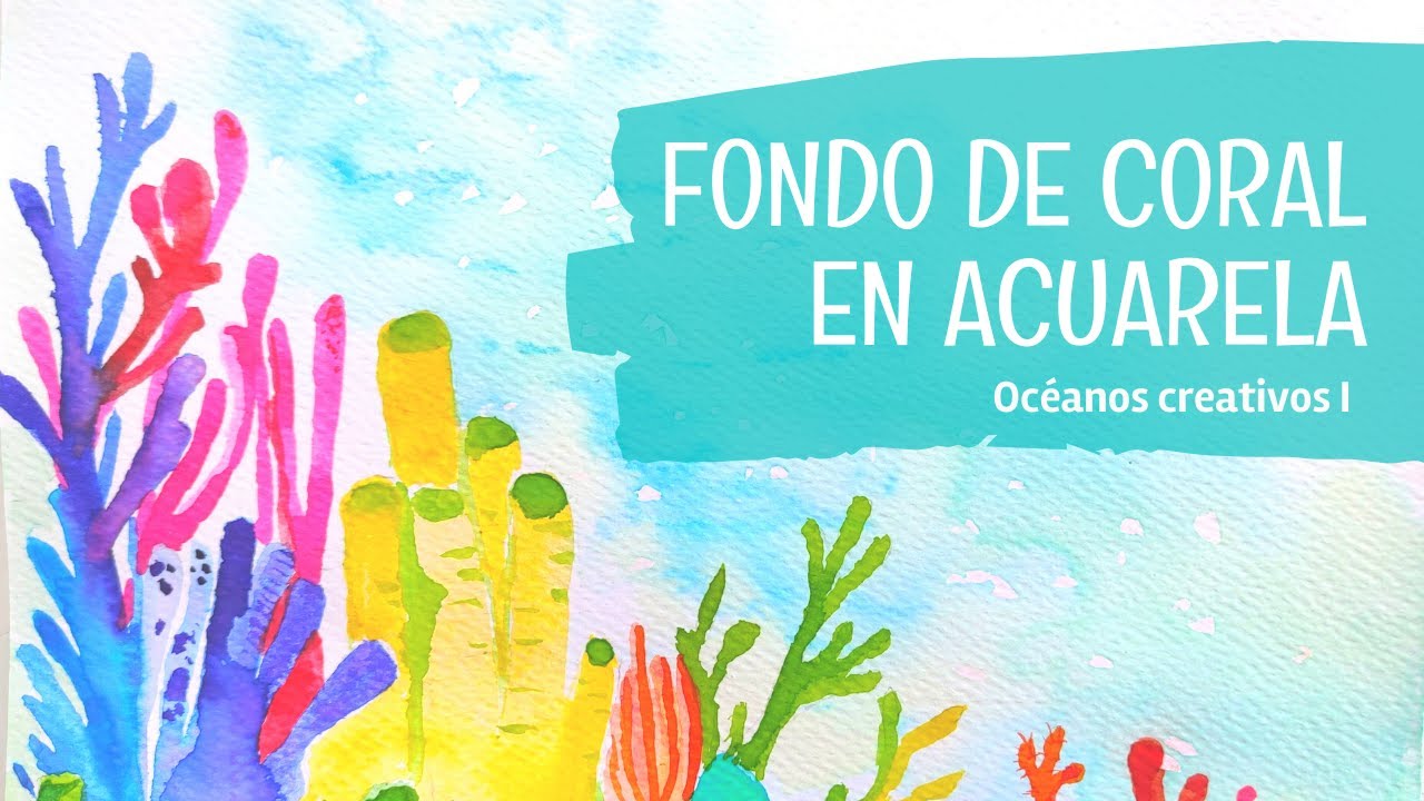 🌊Cómo hacer un fondo de coral en acuarela 🌊 SÚPER FÁCIL Watercolor painting *Para principiantes*