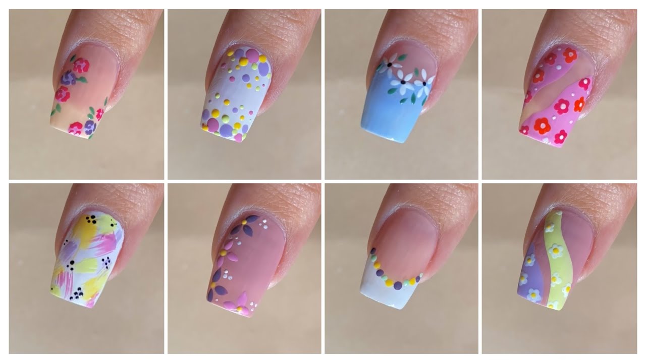 Top 8 Easy spring and summers nail art designs with household items || New nails 2024