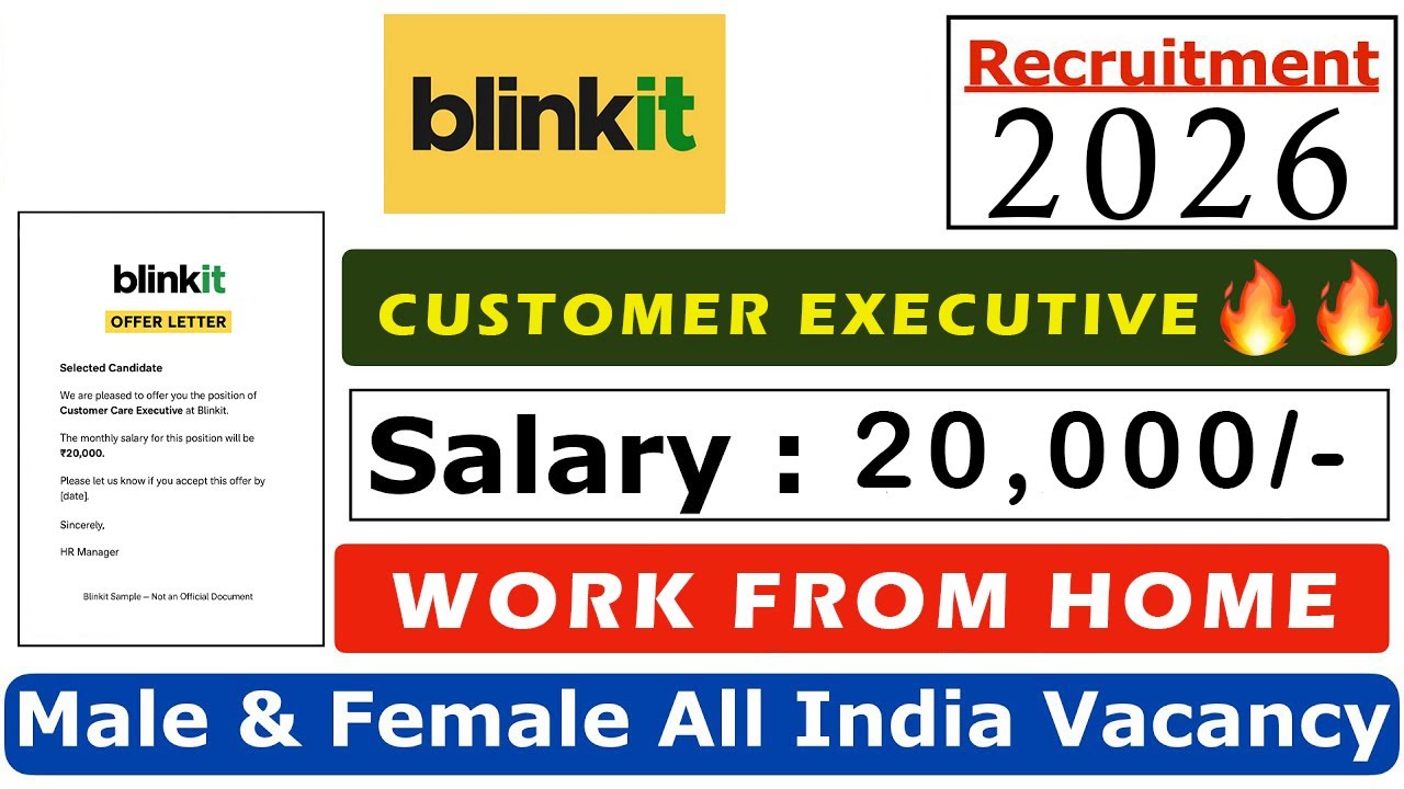 Blinkit Work From Home Jobs 2026 | Online Jobs At Home | Work From Home Job | Remote Job
