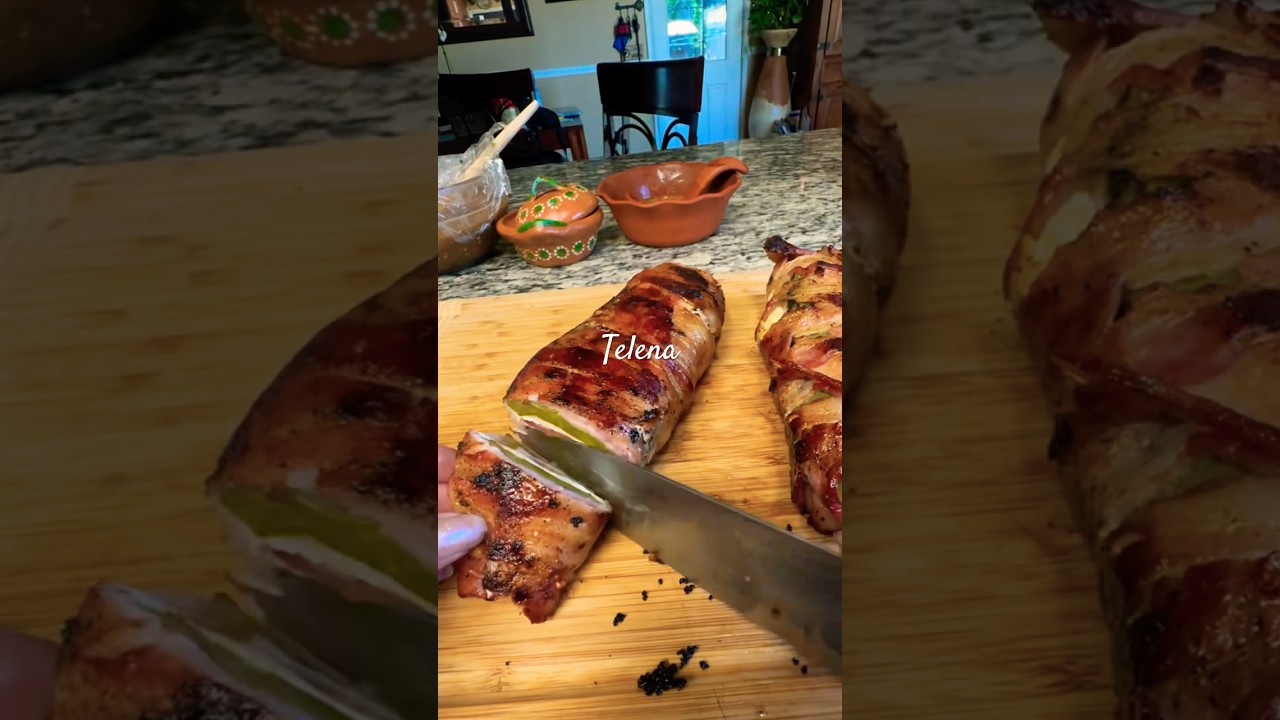 Nopales momia stuffed nopalitos  wrapped in bacon ￼#food
