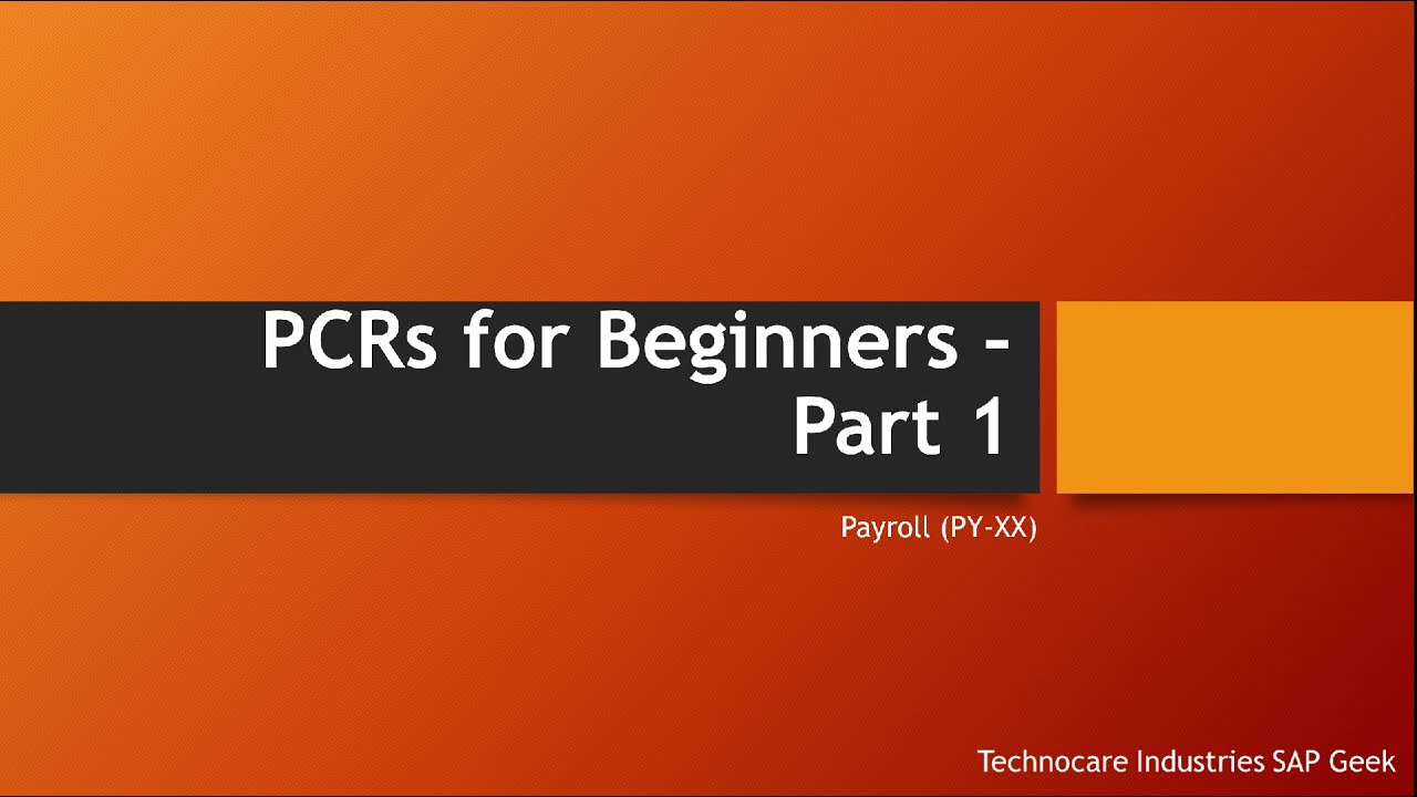 PCRs for Beginners - Part 1