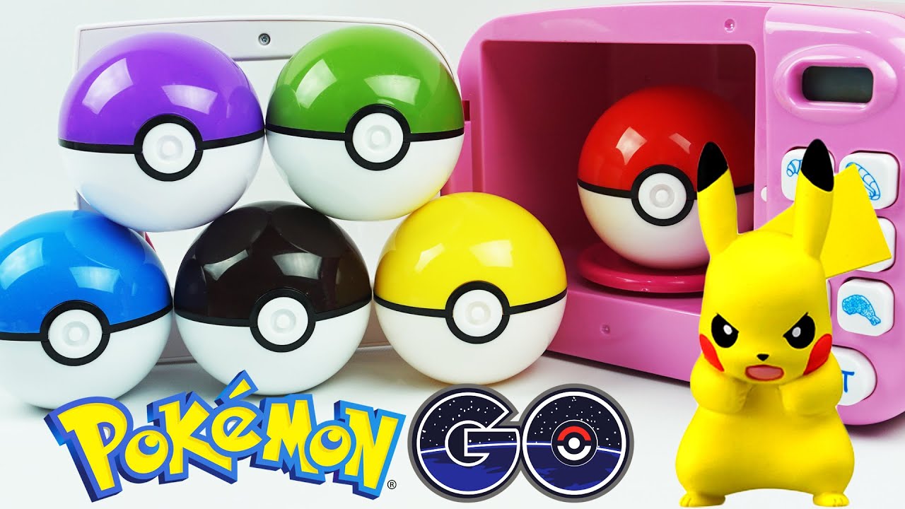 Pokemon GO! PokeBall Slime Clay Surprise Toys with Microwave Oven Playset Kids Video for Toddlers