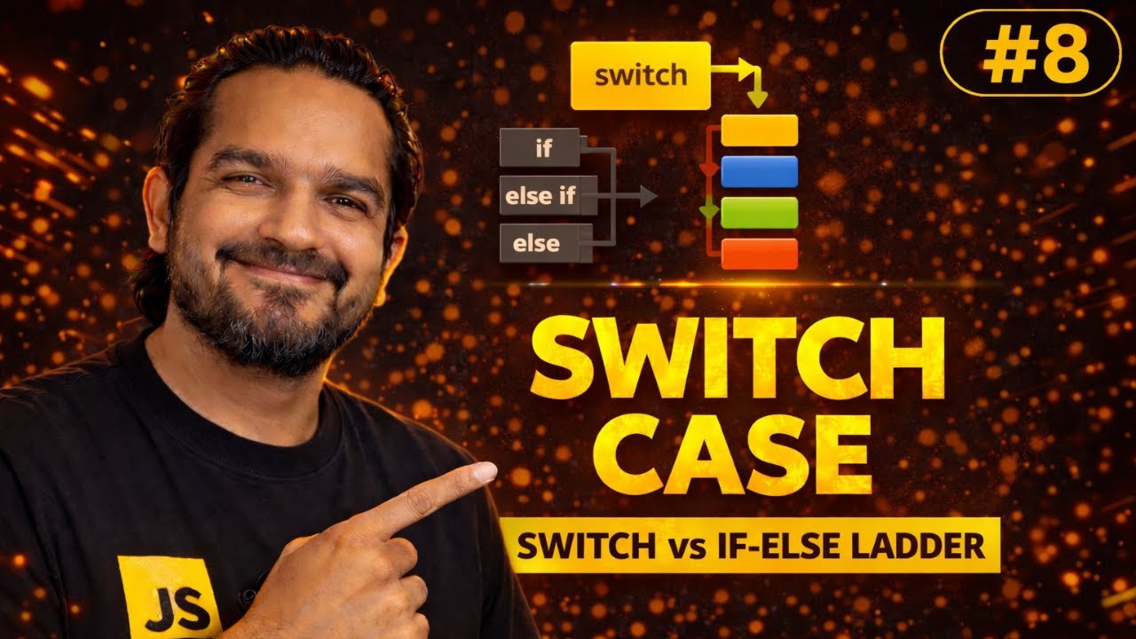 Switch Statement in JavaScript | switch vs else if Ladder | Grouping Cases | JS Mastery #8