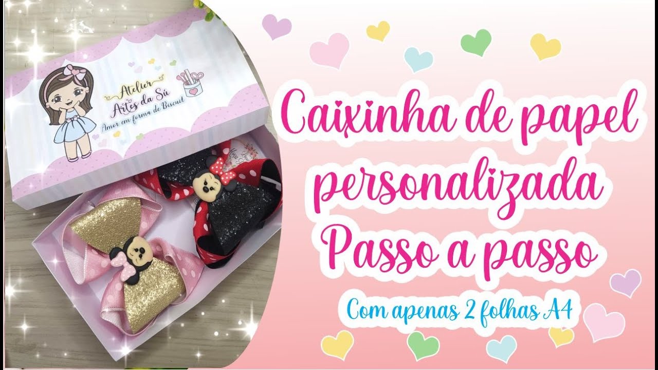 ❤ Como fazer caixa de papel para laços - Tutorial🎀