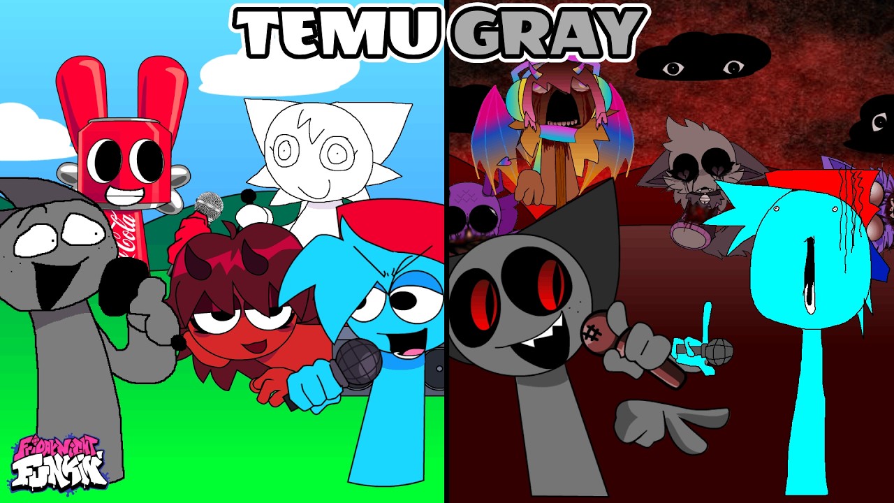 FNF: Спрунки — Против Gray Brainrot // Vs.TEMU GRAY █ Friday Night Funkin' █
