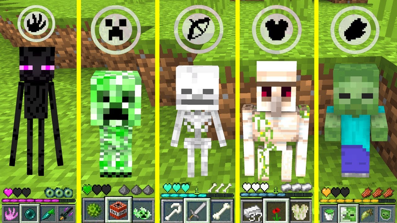 JAK GRAĆ BABY ZOMBIE, ENDERMAN, CREEPER, SZKIELET, GOLEM z SmileSlow w Minecraft!