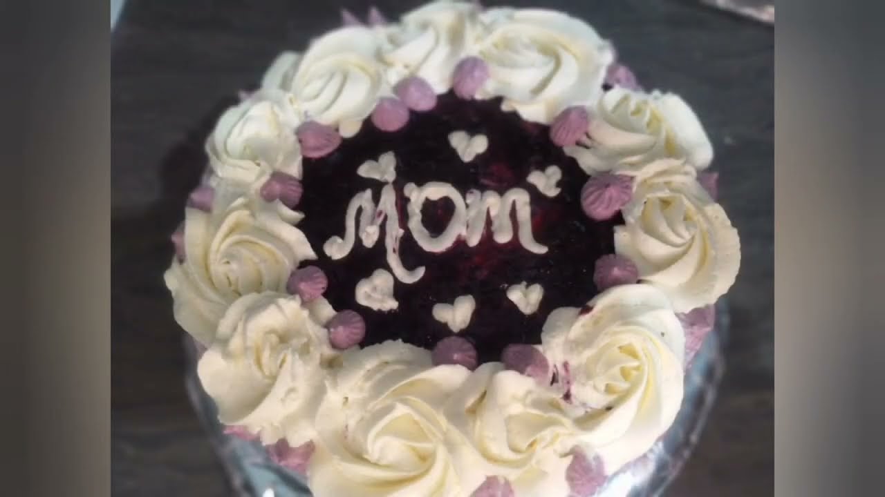 women's day special cake/eggless cake recipe /blue berry cake/mother's day special cake/easy cake