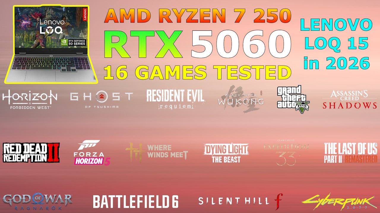Lenovo LOQ - RTX 5060 + Ryzen 7 250 - The Ultimate Gaming Test
