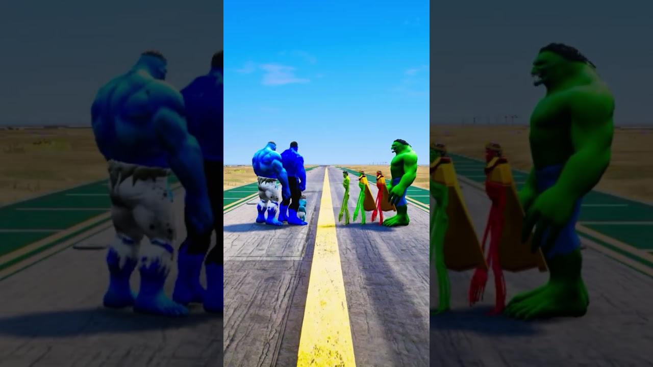 RANDOM SIREN HULK VS BLUE HULK BATTLE 🔥 #shorts #gta #hulk