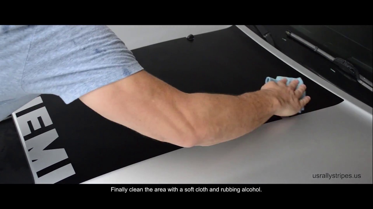 HEMI SRT8 hood scoop decal installation - Wet application (real time)