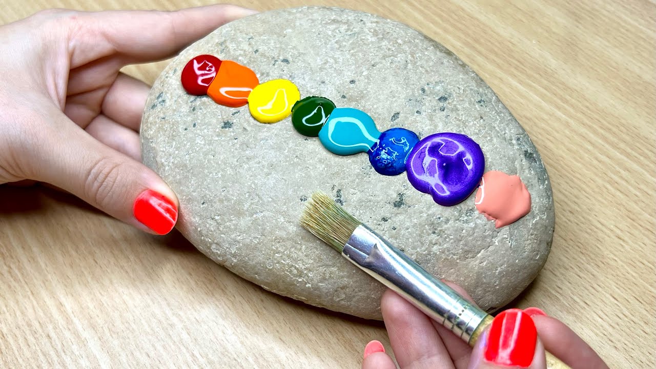 LOVE❤️ Easy Stone Painting | Satisfying Acrylic Painting on Rocks
