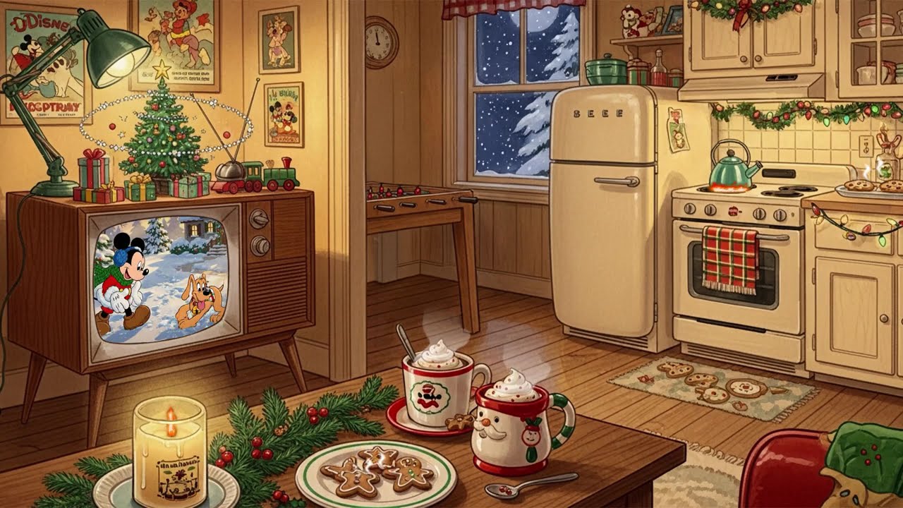 it’s snowing and vintage oldies playing in another room ❄️🎄 cold, snowy Christmas night to unwind