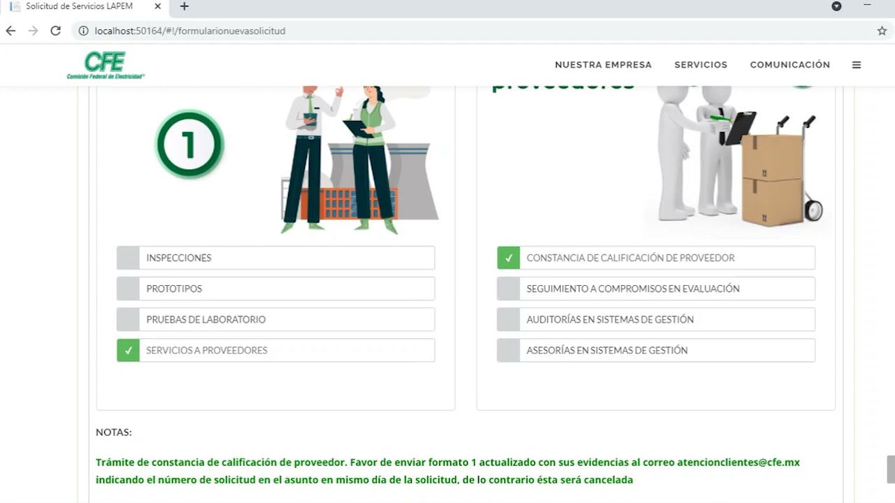 LAPEM Solicitud de Servicios Proveedores