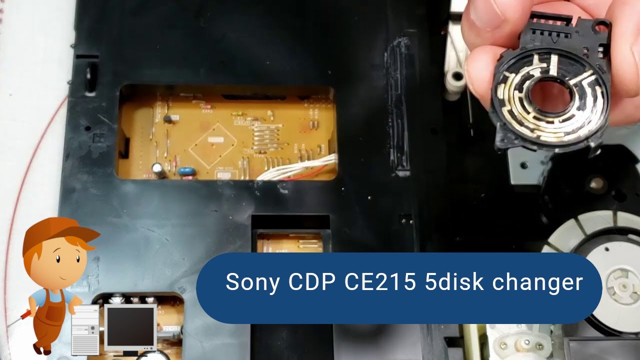 Sony CDP CE215 - 5-дисковый чейнджер. Очистка переключателя режимов.
