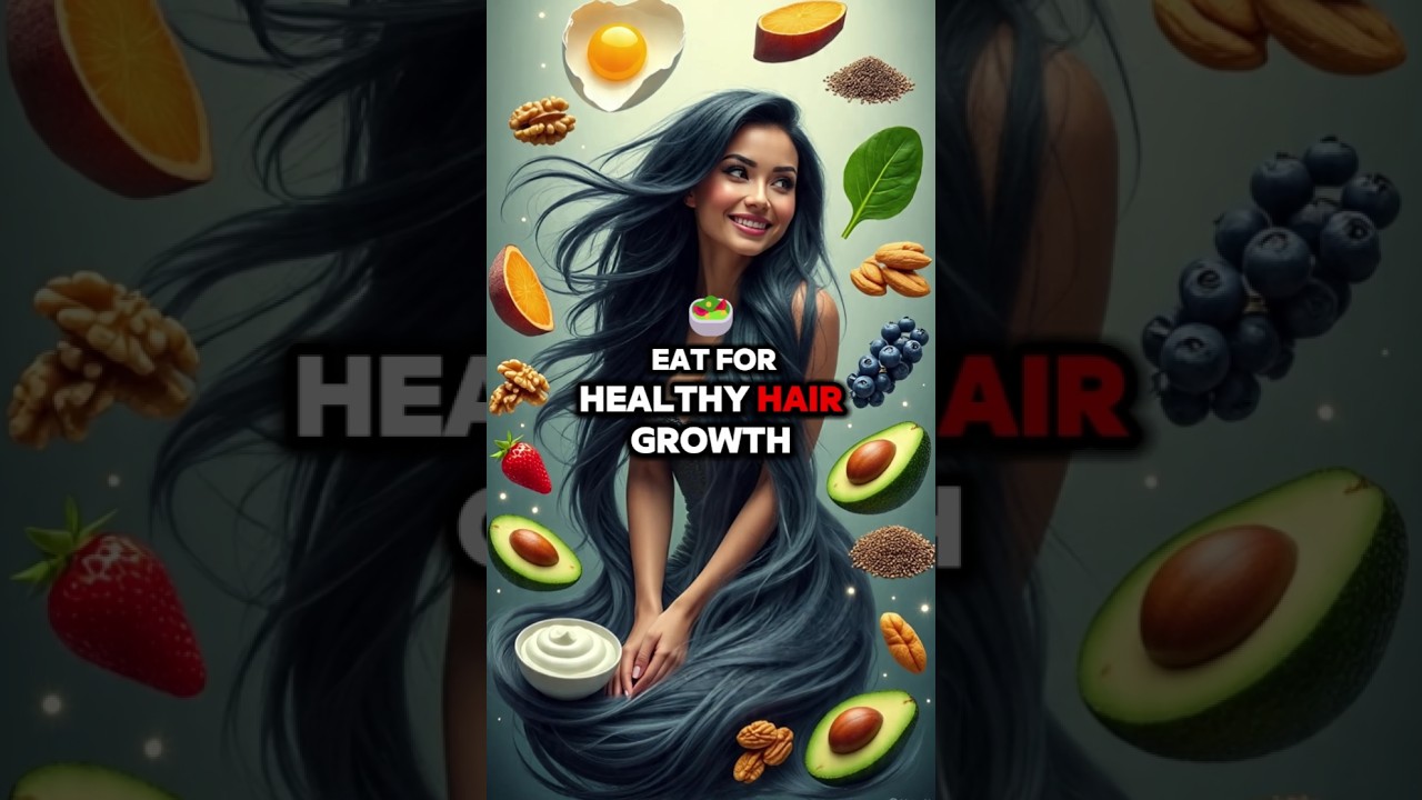 10 Best Foods to Eat for Healthy Hair Growth! 💇&zwj;♀️🧬 #HairGrowth #HealthyHair #HairCare