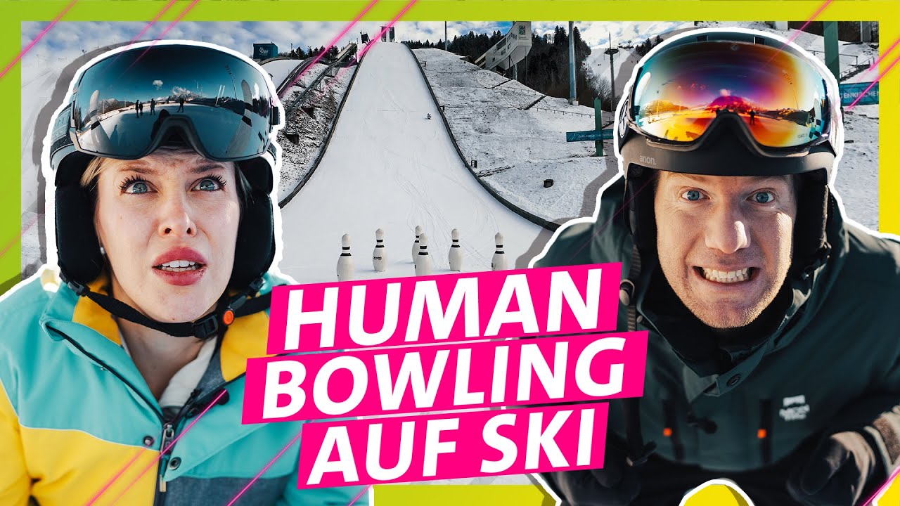 Auf Skisprungschanze als menschliche Bowlingkugel | Julia vs. Marc